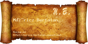 Móricz Bertalan névjegykártya